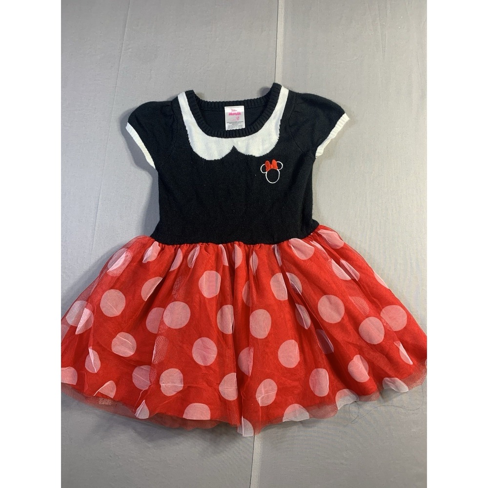 Disney Junior Minnie Mouse 4T Sweater Dress Tulle TuTu Skirt